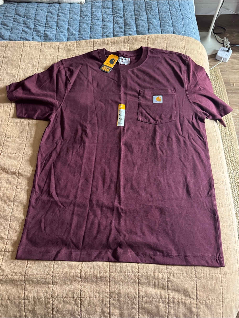 Carhartt Short-Sleeve Pocket T-Shirt — Burgundy